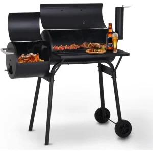 Charcoal Grills Outdoor BBQ Grill Offset Smoker with Wheels